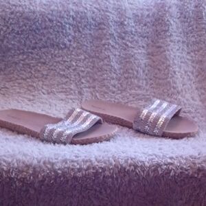 Torrid Silver Metallic Slide Sandals